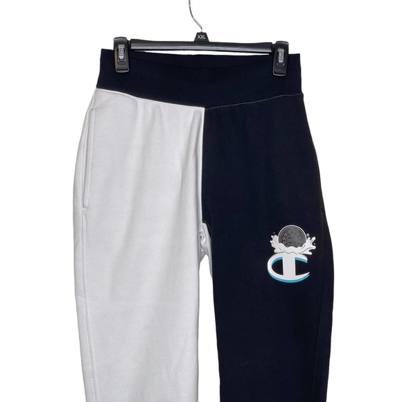 Champion Oreo Men's Sweat 2 Tone Pants Reverse Weave Mid-Rise Black/White Small - Picture 2 of 9